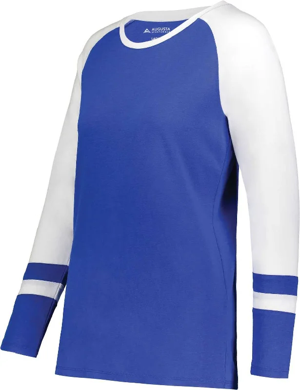 Augusta 2917 Ladies Fanatic 2.0 Long Sleeve Tee - Royal White