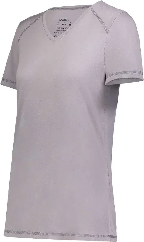 Augusta 6844 Ladies Super Soft-Spun Poly Tee - Athletic Grey