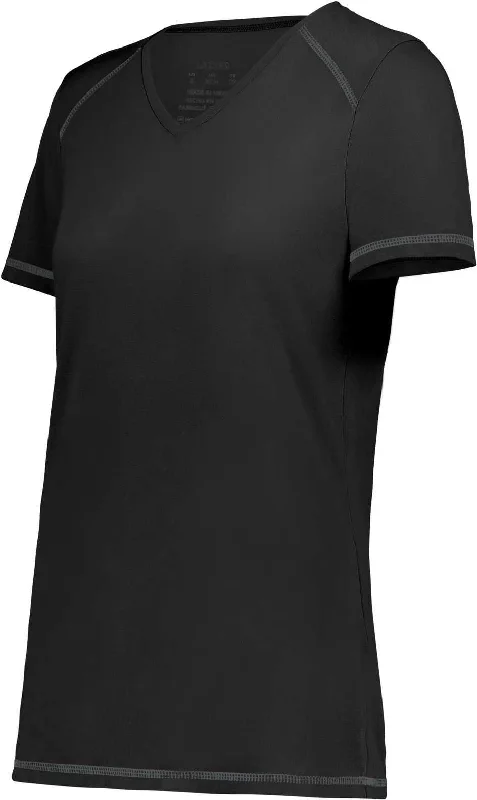 Augusta 6844 Ladies Super Soft-Spun Poly Tee - Black