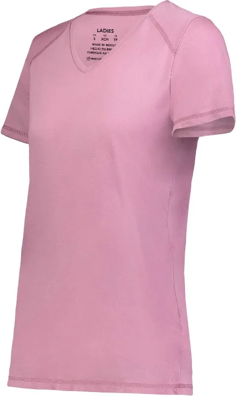 Augusta 6844 Ladies Super Soft-Spun Poly Tee - Dusty Rose