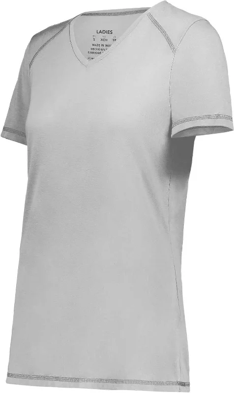 Augusta 6844 Ladies Super Soft-Spun Poly Tee - Iron