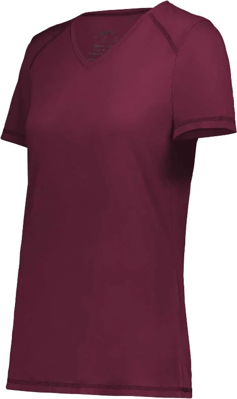 Augusta 6844 Ladies Super Soft-Spun Poly Tee - Maroon