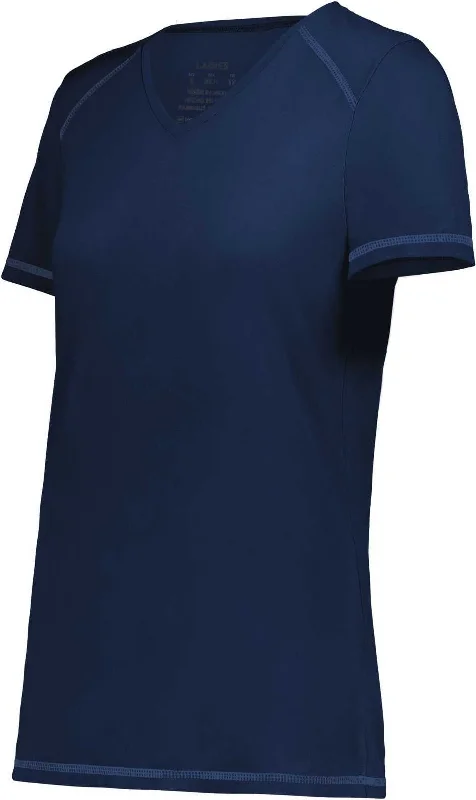 Augusta 6844 Ladies Super Soft-Spun Poly Tee - Navy