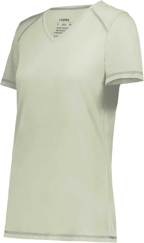 Augusta 6844 Ladies Super Soft-Spun Poly Tee - Oyster