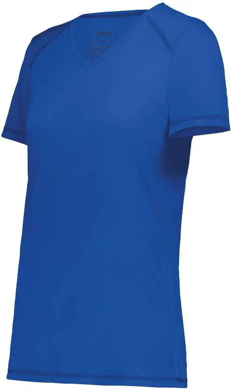 Augusta 6844 Ladies Super Soft-Spun Poly Tee - Royal