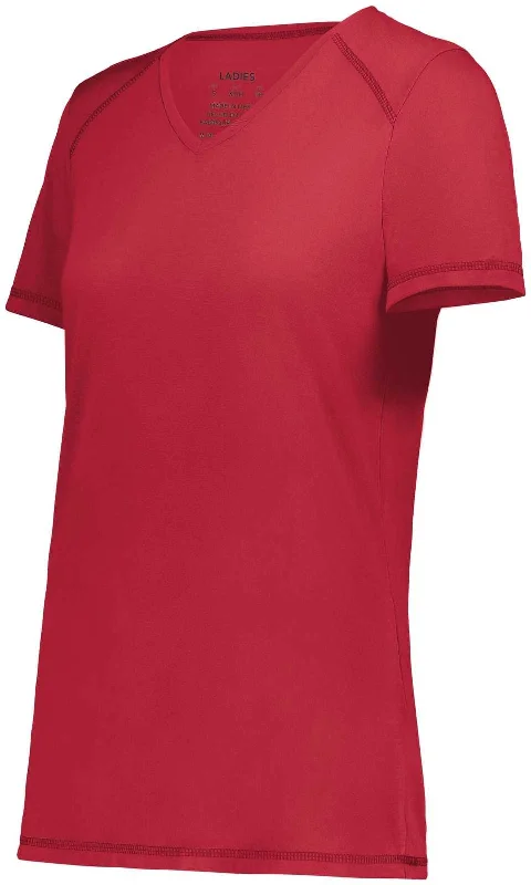 Augusta 6844 Ladies Super Soft-Spun Poly Tee - Scarlet