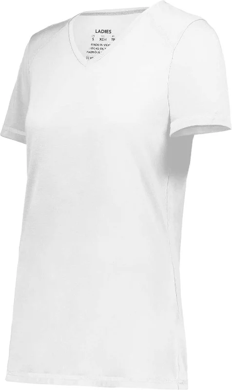 Augusta 6844 Ladies Super Soft-Spun Poly Tee - White