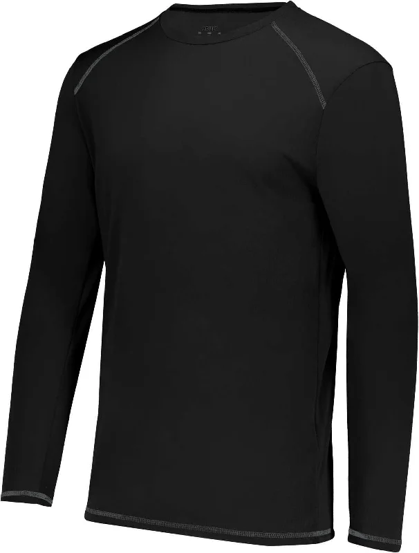 Augusta 6845 Super Soft-Spun Poly Long Sleeve Tee - Black