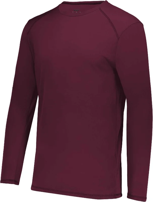 Augusta 6845 Super Soft-Spun Poly Long Sleeve Tee - Maroon