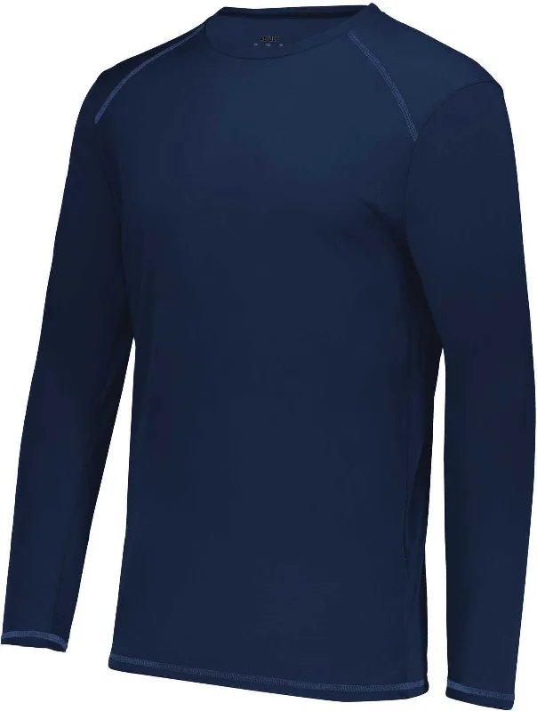 Augusta 6845 Super Soft-Spun Poly Long Sleeve Tee - Navy