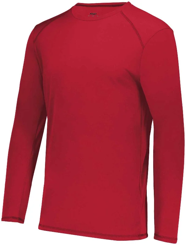 Augusta 6845 Super Soft-Spun Poly Long Sleeve Tee - Scarlet