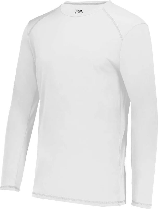 Augusta 6845 Super Soft-Spun Poly Long Sleeve Tee - White