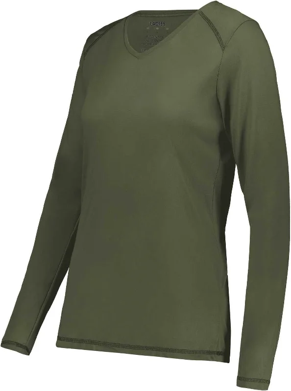 Augusta 6847 Ladies Super Soft-Spun Poly Long Sleeve Tee - Olive