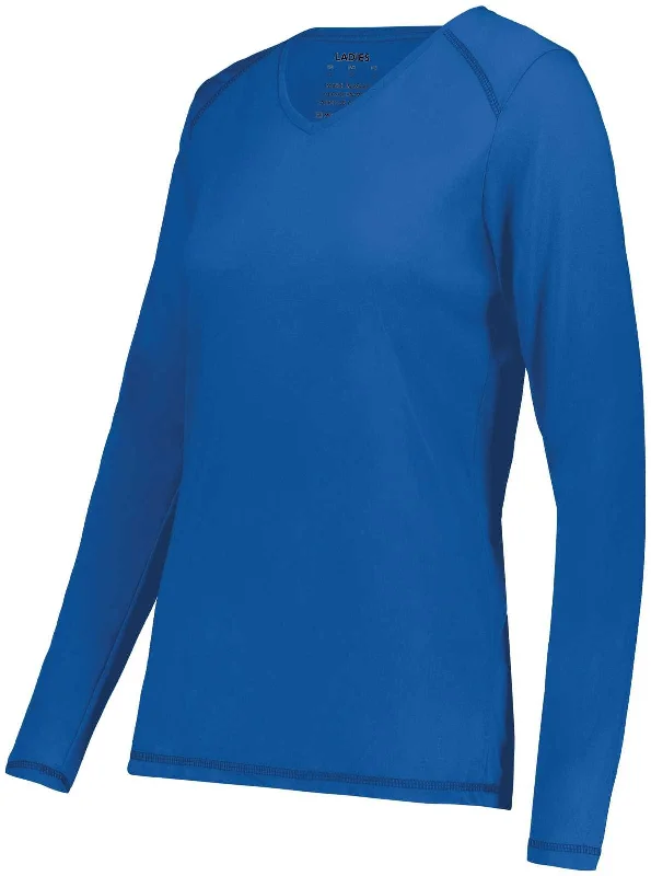 Augusta 6847 Ladies Super Soft-Spun Poly Long Sleeve Tee - Royal