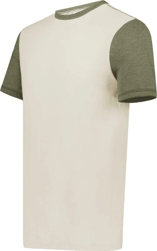 Augusta 6876 Gameday Vintage Ringer Tee - Birch Olive Heather