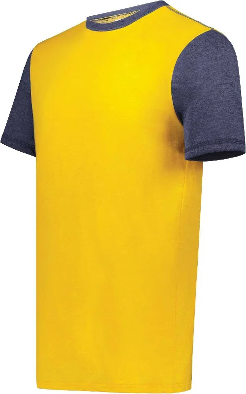 Augusta 6876 Gameday Vintage Ringer Tee - Gold Heather Navy Heather