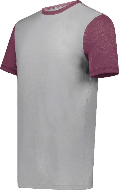 Augusta 6876 Gameday Vintage Ringer Tee - Gray Heather Maroon Heather