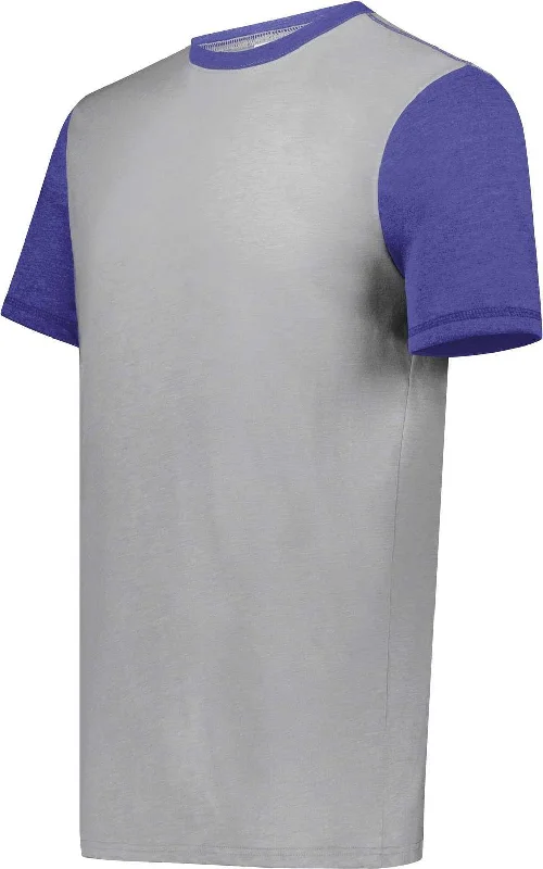 Augusta 6876 Gameday Vintage Ringer Tee - Gray Heather Purple Heather