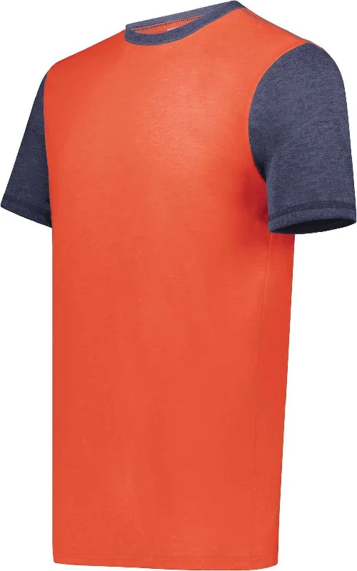 Augusta 6876 Gameday Vintage Ringer Tee - Orange Heather Navy Heather