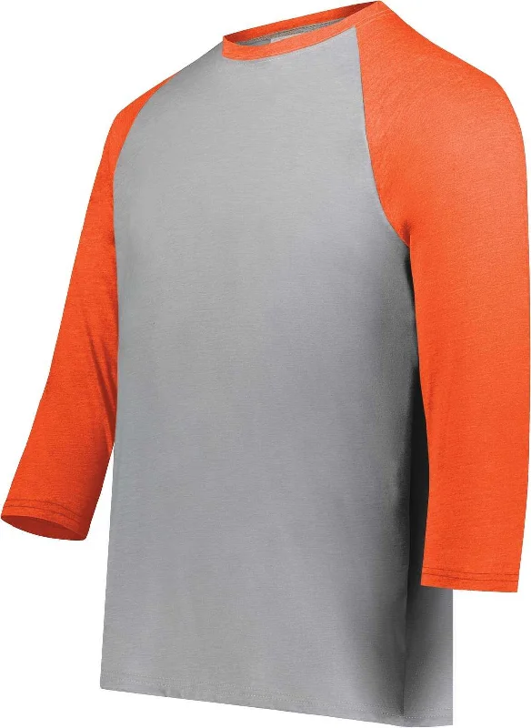 Augusta 6879 Gameday Vintage 3/4 Tee - Gray Heather Orange Heather