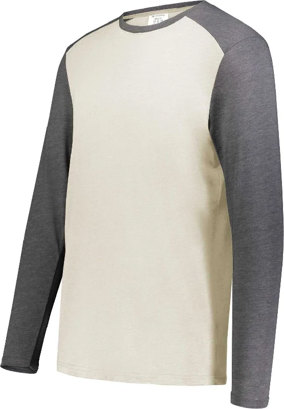 Augusta 6881 Gameday Vintage Long Sleeve Tee - Birch Carbon Heather