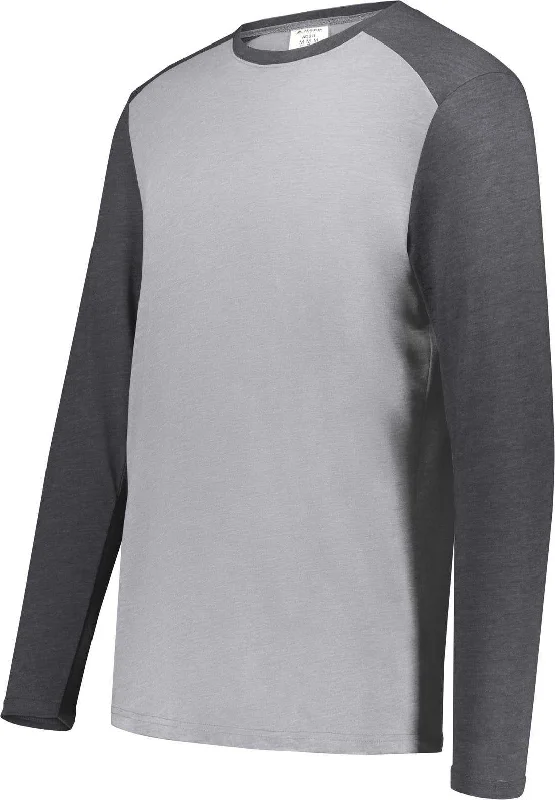 Augusta 6881 Gameday Vintage Long Sleeve Tee - Gray Heather Carbon Heather