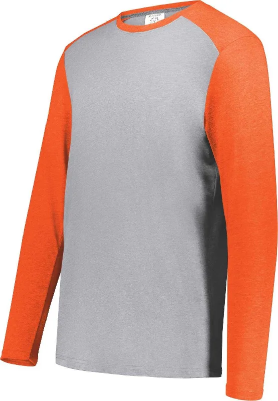 Augusta 6881 Gameday Vintage Long Sleeve Tee - Gray Heather Orange Heather