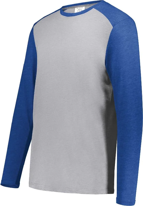 Augusta 6881 Gameday Vintage Long Sleeve Tee - Gray Heather Royal Heather