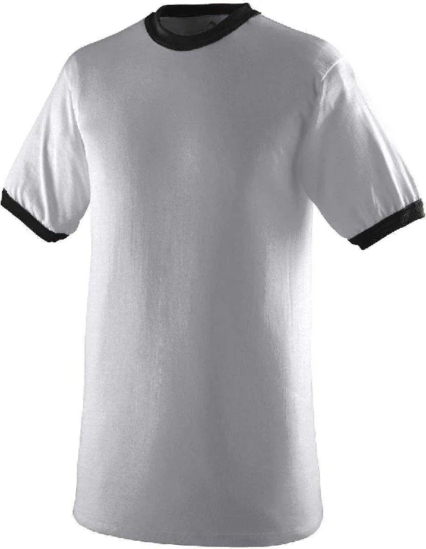 Augusta 710 Ringer T-Shirt - Light Gray Black