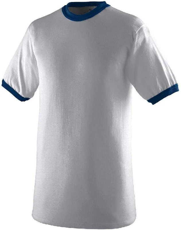 Augusta 710 Ringer T-Shirt - Light Gray Navy