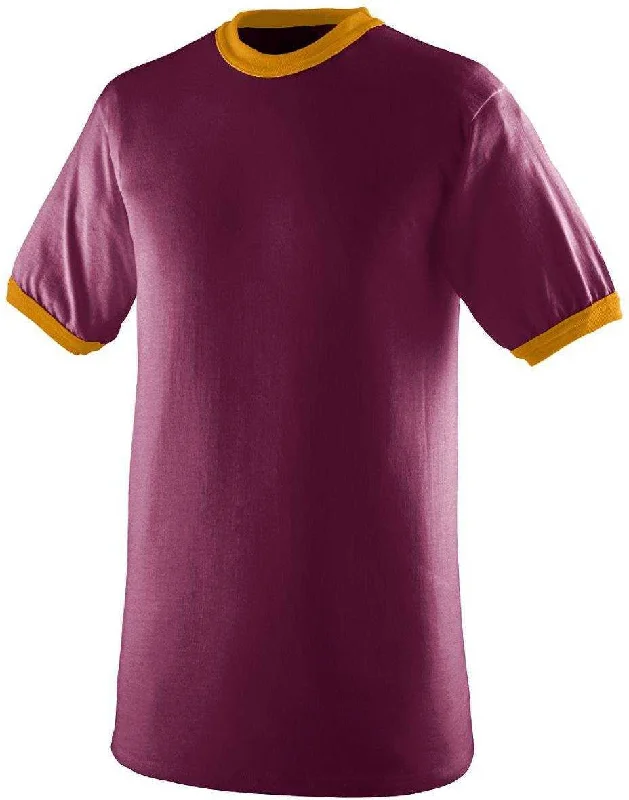 Augusta 710 Ringer T-Shirt - Maroon Gold