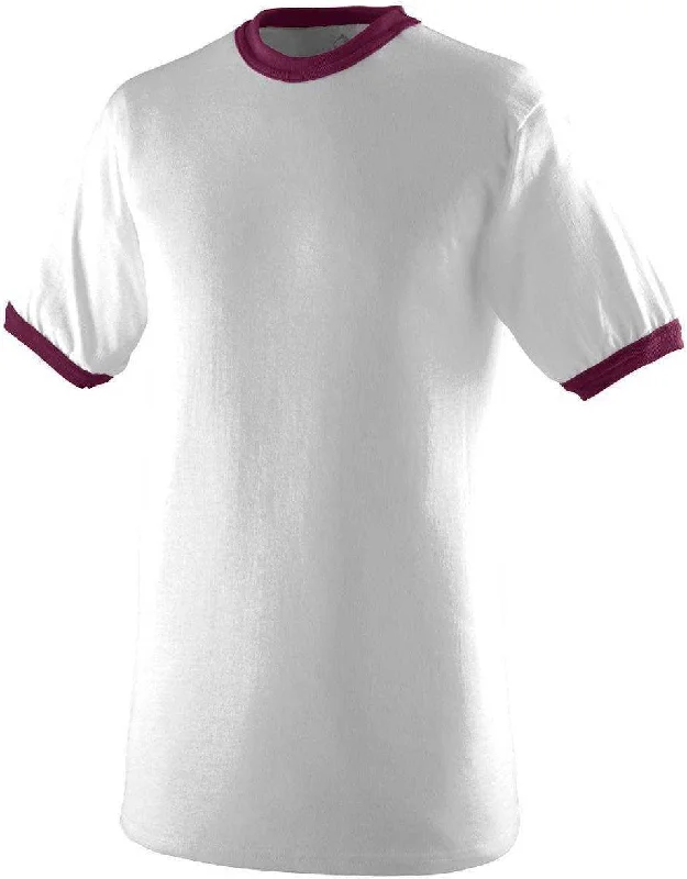 Augusta 710 Ringer T-Shirt - White Maroon