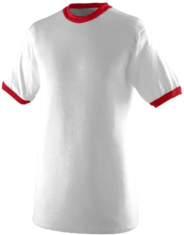 Augusta 710 Ringer T-Shirt - White Red