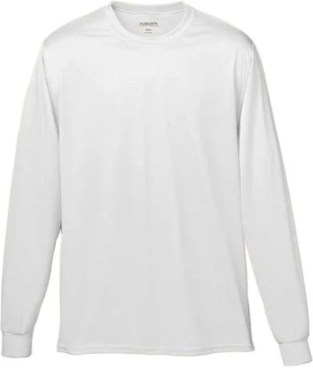 Augusta 789 Youth Wicking Long Sleeve T-Shirt - White