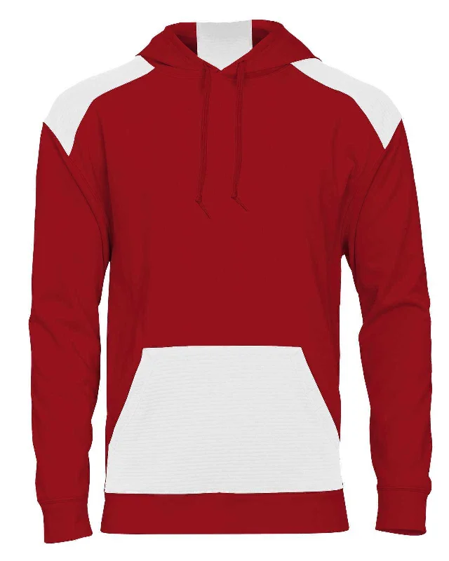 Badger Sport 1440 Breakout Performance Fleece Hoodie - Red White