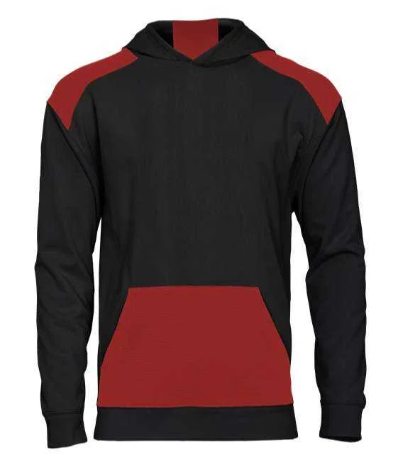 Badger Sport 2440 Breakout Performance Fleece Youth Hoodie - Black Red