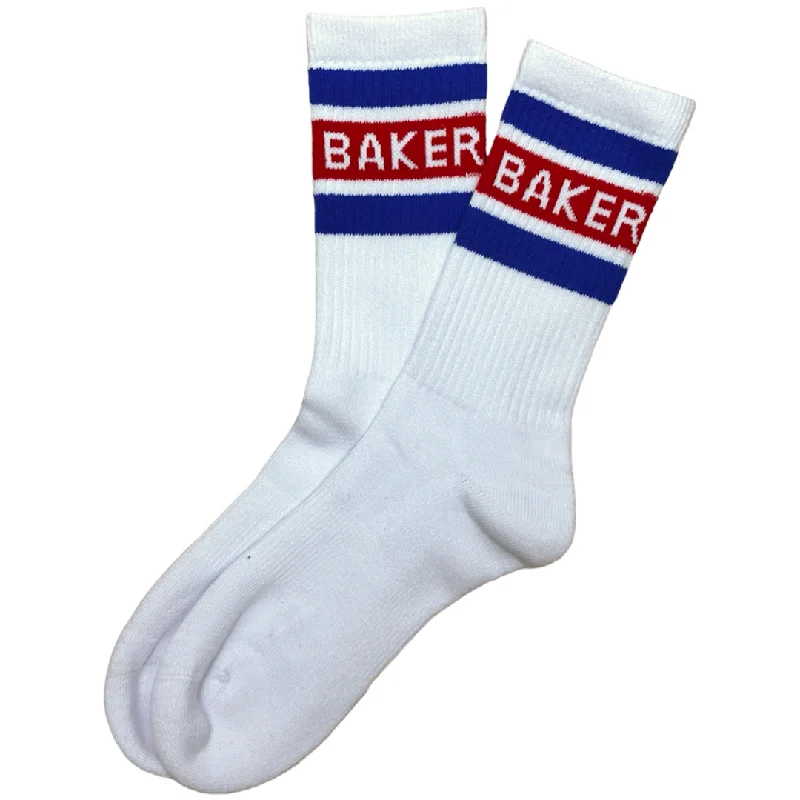 Baker Skateboards Stripe Socks White / Red