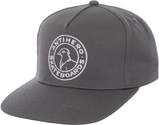 Basic Pigeon Round Snapback | Charcoal/White