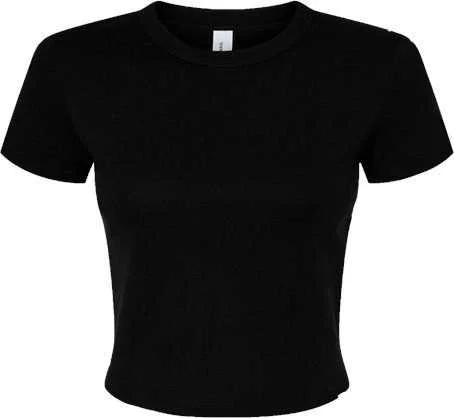 Bella + Canvas 1010 Women's Micro Rib Baby Tee - Solid Black Blend