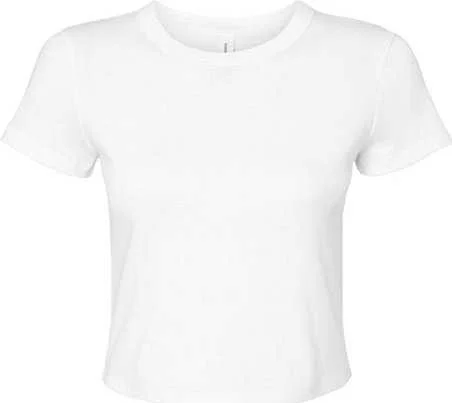 Bella + Canvas 1010 Women's Micro Rib Baby Tee - Solid White Blend