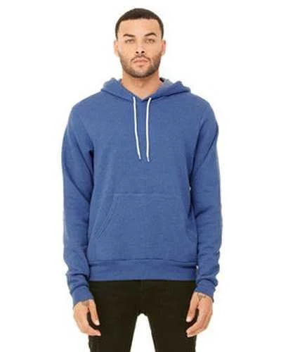 Bella + Canvas 3719 Unisex Sponge Fleece Pullover Hooded Sweatshirt - Heather True Royal