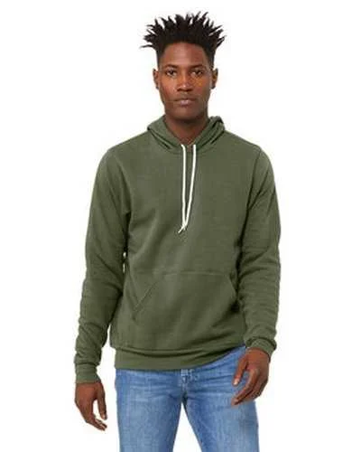 Bella + Canvas 3719 Unisex Sponge Fleece Pullover Hooded Sweatshirt - Military Green