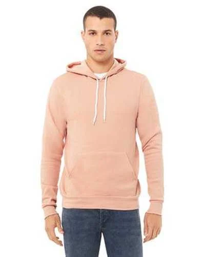 Bella + Canvas 3719 Unisex Sponge Fleece Pullover Hooded Sweatshirt - Peach