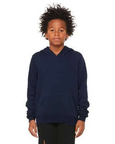 Bella + Canvas 3719Y Youth Sponge Fleece Pullover Hooded Sweatshirt - Navy