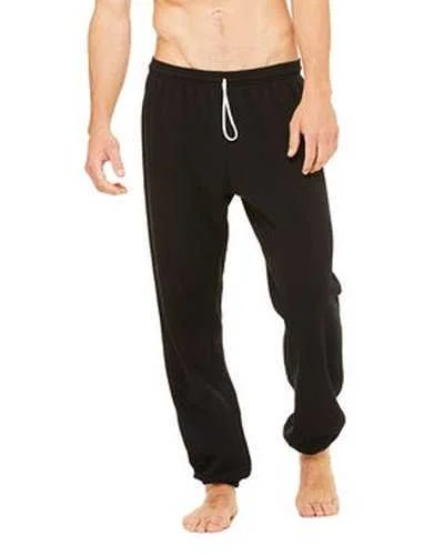 Bella + Canvas 3737 Unisex Sponge Fleece Long Scrunch Pant - Black