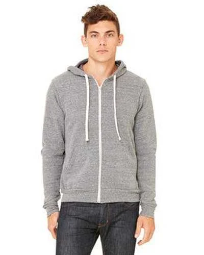 Bella + Canvas 3909 Unisex Triblend Sponge Fleece Full-Zip Hoodie - Gray Triblend