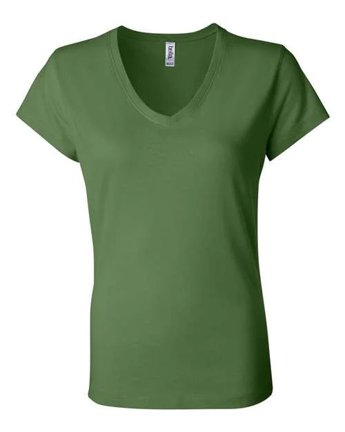 Bella + Canvas 6005 Womens Jersey V-Neck Tee - Leaf