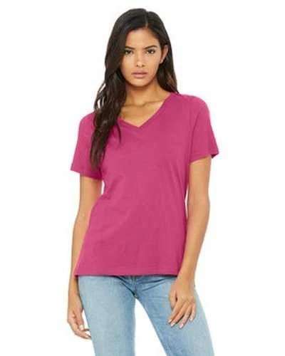 Bella + Canvas 6405 Ladies' Relaxed Jersey V-Neck T-Shirt - Berry