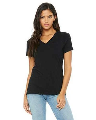 Bella + Canvas 6405 Ladies' Relaxed Jersey V-Neck T-Shirt - Black