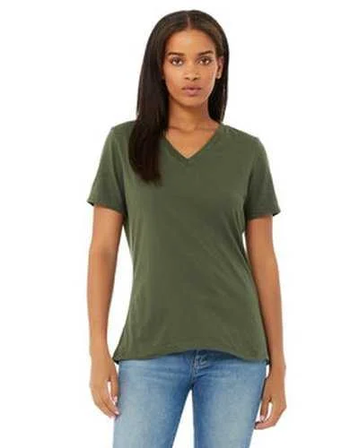 Bella + Canvas 6405 Ladies' Relaxed Jersey V-Neck T-Shirt - Military Green